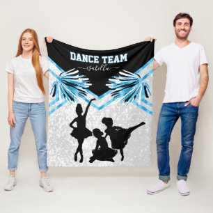 Little Girl Dance Team Black, White und Baby Blue Fleecedecke