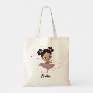 Little Girl Dancing Ballerina mit Bows, Rose Gold Tragetasche