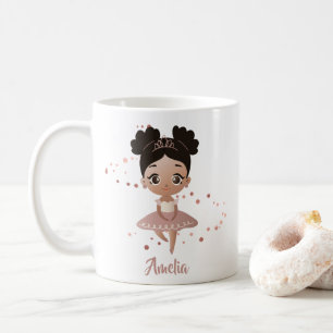 Little Girl Dancing Ballerina Princess, Rose Gold Kaffeetasse