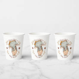 Little Girl Elephant Babydusche Pappbecher