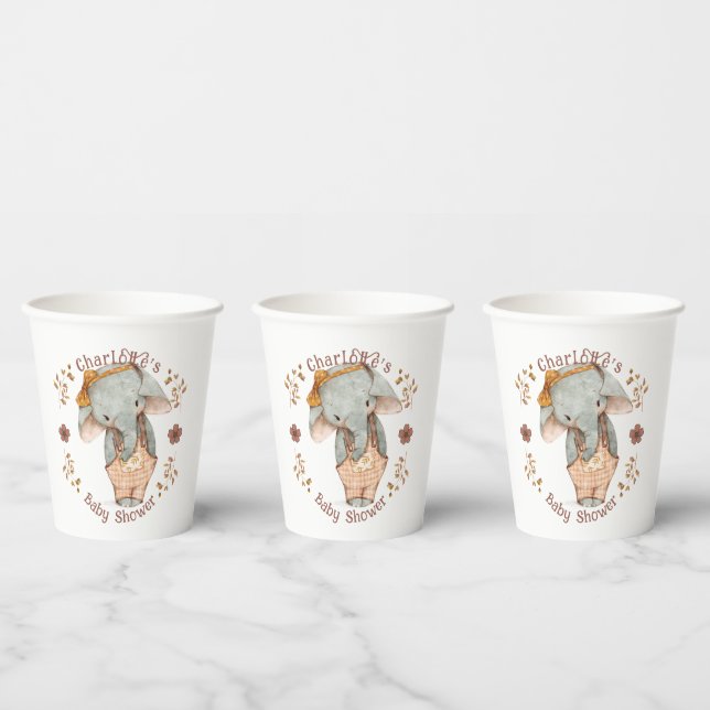 Little Girl Elephant Babydusche Pappbecher (Multi)