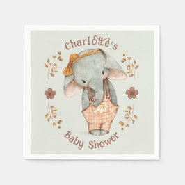 Little Girl Elephant Babydusche Serviette