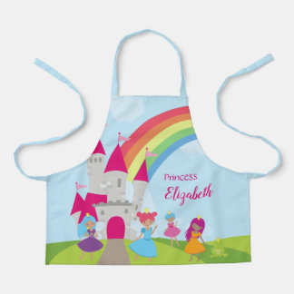 Little Girl Fairy Princess mit Regenbogen und Burg Schürze