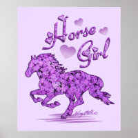 Little Girl Horse Poster