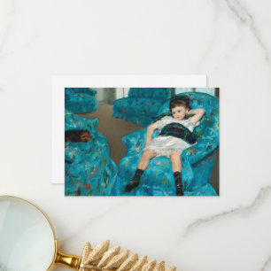 Little Girl in einem blauen Sessel von Mary Cassat Dankeskarte