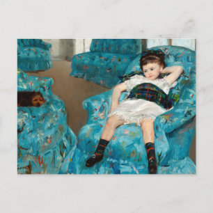 Little Girl in einem blauen Sessel von Mary Cassat Postkarte