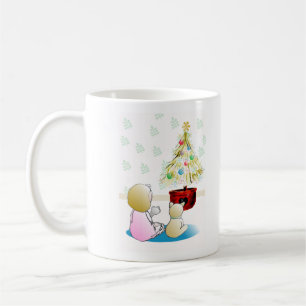 Little Girl in Nightgown Christmas Eve Tasse
