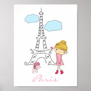 Little Girl in Paris Poster personalisiert