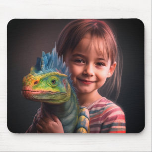 Little Girl mit ihrer Lizard Mousepad