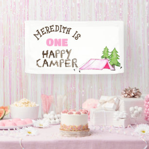 Little Girl One Happy Camper Erste Geburtstagspart Banner