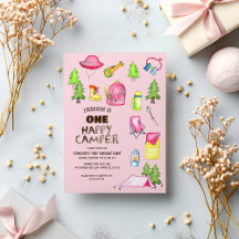 Little Girl One Happy Camper Erste Geburtstagspart