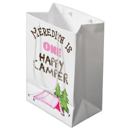 Little Girl One Happy Camper Erste Geburtstagspart Mittlere Geschenktüte