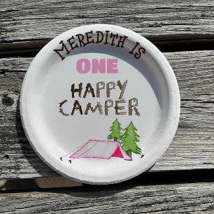 Little Girl One Happy Camper Erste Geburtstagspart Pappteller