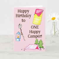 Little Girl One Happy Camper Erster Geburtstag
