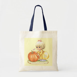 Little Girl & Pumpkin Budget Tasche