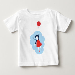 Little Girl & Red Balloon Niedliches Grafik-T-Shir Baby T-shirt