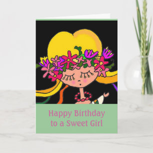 Little Girl Ukrainian Folk Art Karte