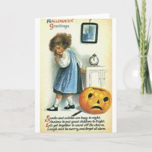 Little Girl und Pumpkin Karte
