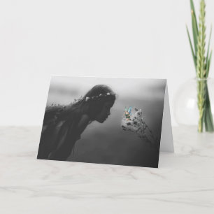 Little Girl with Fairy Birthday Greeting Card Karte