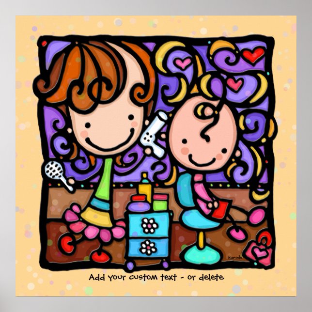 Little Girlie Lieben ihre Friseur Salon TAN Custom Poster (Vorne)