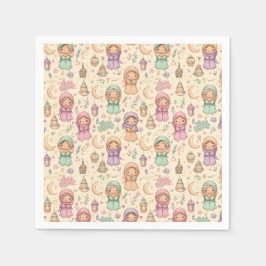 Little Girls Colourful Eid Mubarak Napkins Serviette