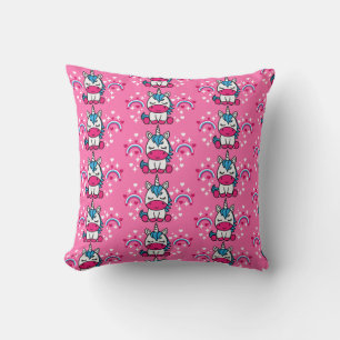 Little Girls Pink Unicorn Pony Kissen