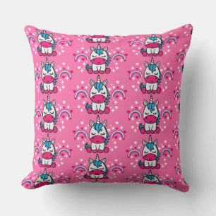 Little Girls Pink Unicorn Pony Kissen