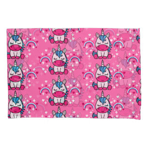 Little Girls Pink Unicorn Pony Kissenbezug
