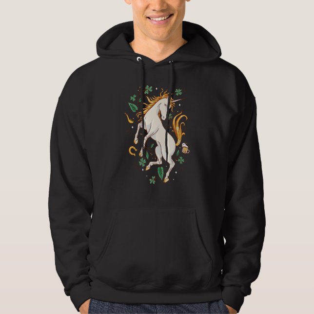 Little Girls St Patricks Day Unicorn C Hoodie (Vorderseite)