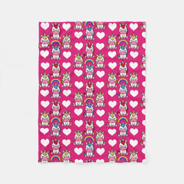 Little Girls Unicorn Pony Fleecedecke (Vorderseite)