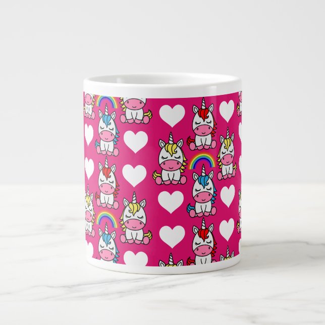Little Girls Unicorn Pony Jumbo-Tasse (Vorderseite)