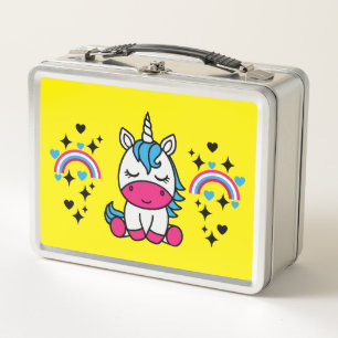 Little Girls Unicorn Pony Metall Brotdose