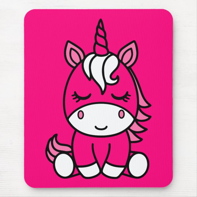 Little Girls Unicorn Pony Mousepad (Vorne)