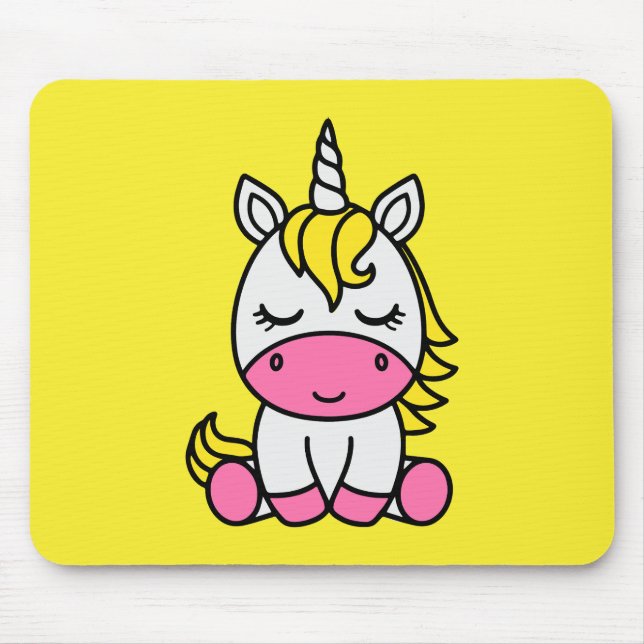 Little Girls Unicorn Pony Mousepad (Vorne)