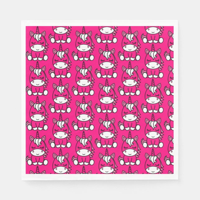 Little Girls Unicorn Pony Serviette (Vorderseite)