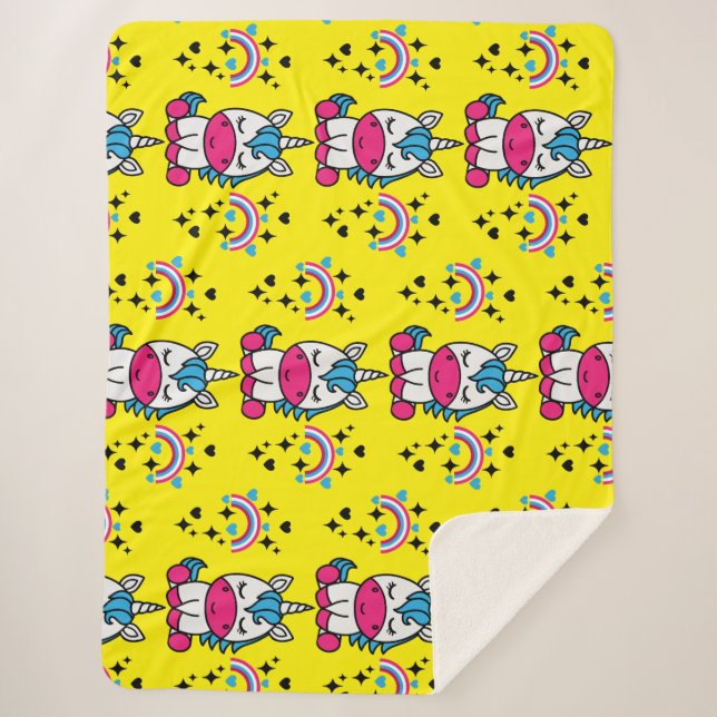 Little Girls Unicorn Pony Sherpadecke (Vorderseite)