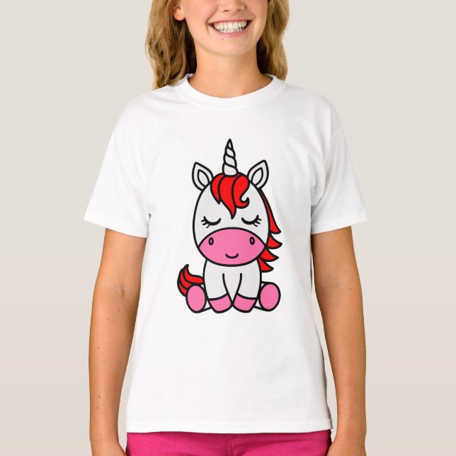 Little Girls Unicorn Pony T-Shirt (Vorderseite)
