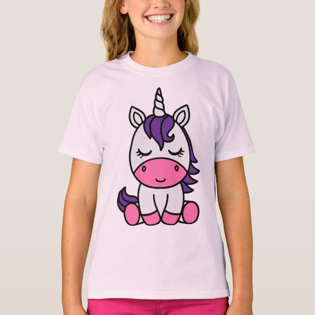 Little Girls Unicorn Pony T-Shirt (Vorderseite)