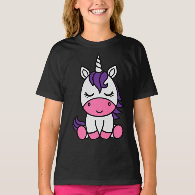 Little Girls Unicorn Pony T-Shirt (Vorderseite)
