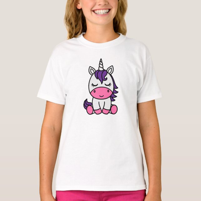 Little Girls Unicorn Pony T-Shirt (Vorderseite)