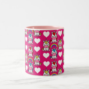 Little Girls Unicorn Pony Zweifarbige Tasse