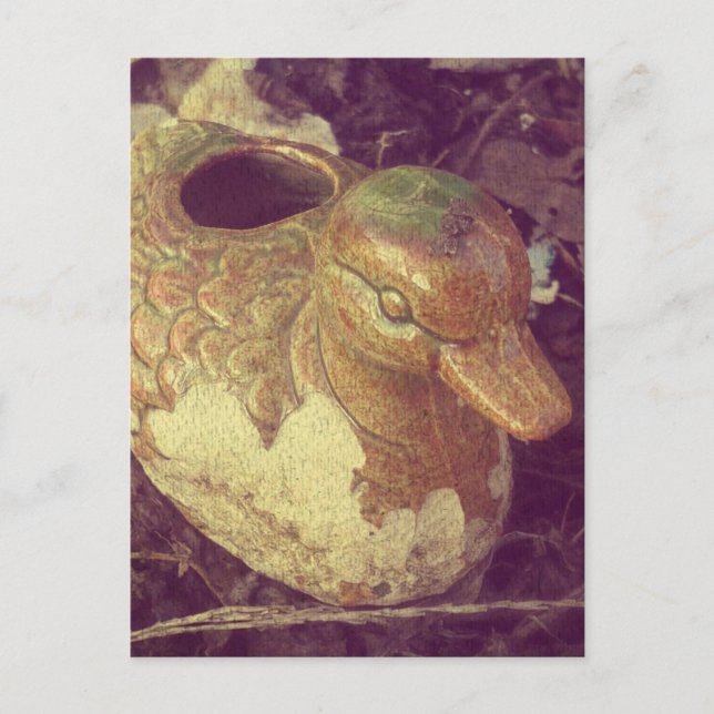 Little Glass Pie Duck im Garten Postkarte (Vorderseite)
