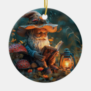 Little Gnome lesen ein Buch Keramik Ornament