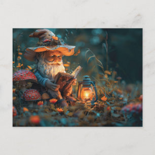 Little Gnome lesen ein Buch Postkarte