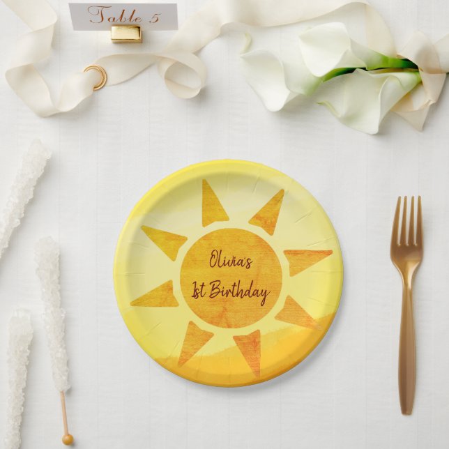 Little Gold Sunshine Boho Birthday Paper Teller (Hochzeit)