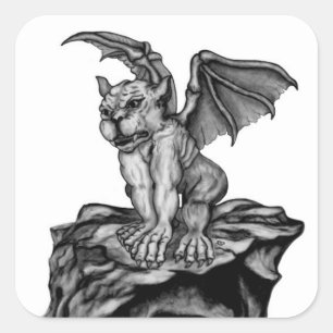 Little Golem Gargoyle Quadratischer Aufkleber