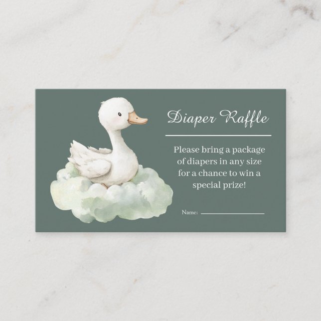 Little Goose Diaper Raffle Card Goose Baby Shower Begleitkarte (Vorderseite)