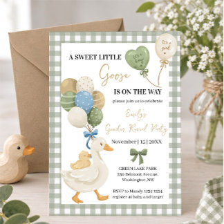 Little Goose Geschlechterenthüllungs-Party-Einladu Einladung