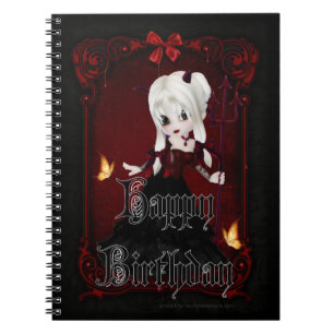 Little Goth Devil Girl Happy Birthday Note Book 2 Notizblock