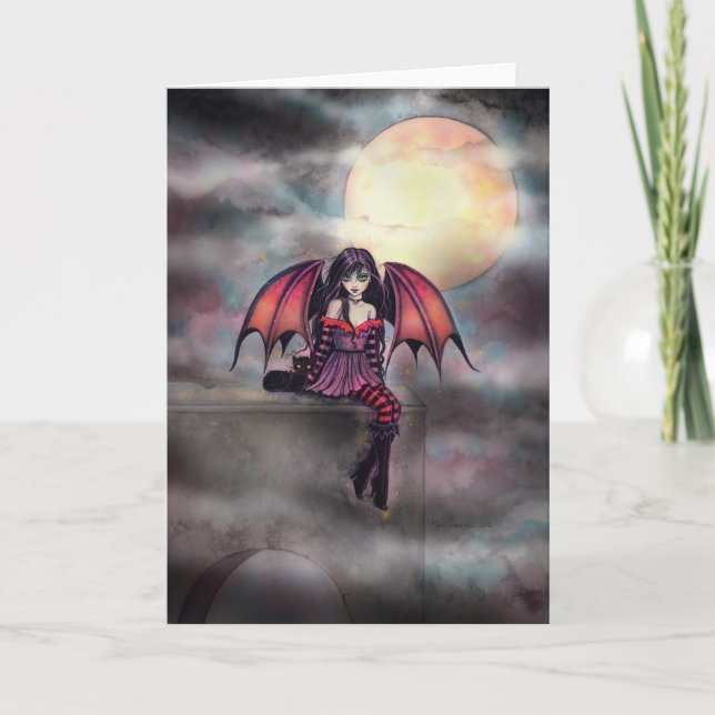 Little Gothic Vampire Fairy Art Fantasy Card Karte (Vorderseite)